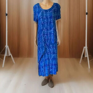 VTG 80-90s Woman's S Maxi Dress&Blouse Chandi Collection Asymmetrical Layered